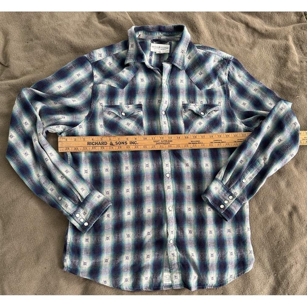 Vintage Ralph Lauren Denim Supply Cowboy  Southwestern Snap Button Shirt Sz XL